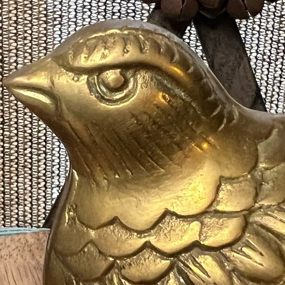 Pair of Vintage Genuine Brass Quails/Mother-Baby Brass Birds~ Mid Century Birds - Picture 6 of 13